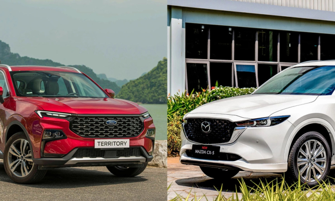 Territory và CX-5, hai mẫu xe bán chạy nhất phân khúc tháng 5/2025.