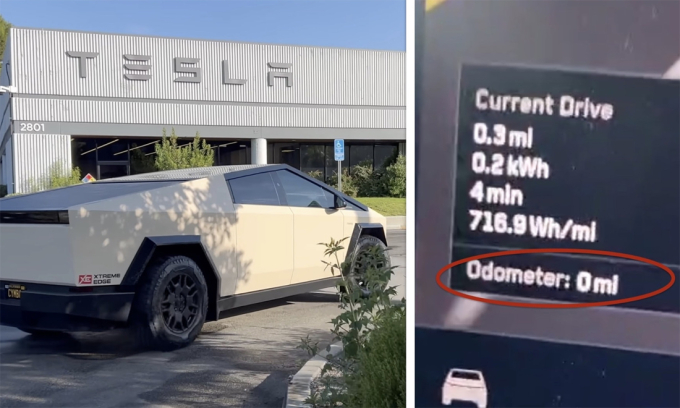 Chiếc Tesla Cybertruck của khách hàng với odo hiển thị số 0 trong khi thực tế đã chạy hơn 26.000 dặm. Ảnh: CheddaTruck